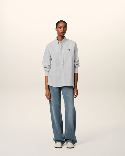 Grey Cotton Button Down Ami De Coeur Shirt