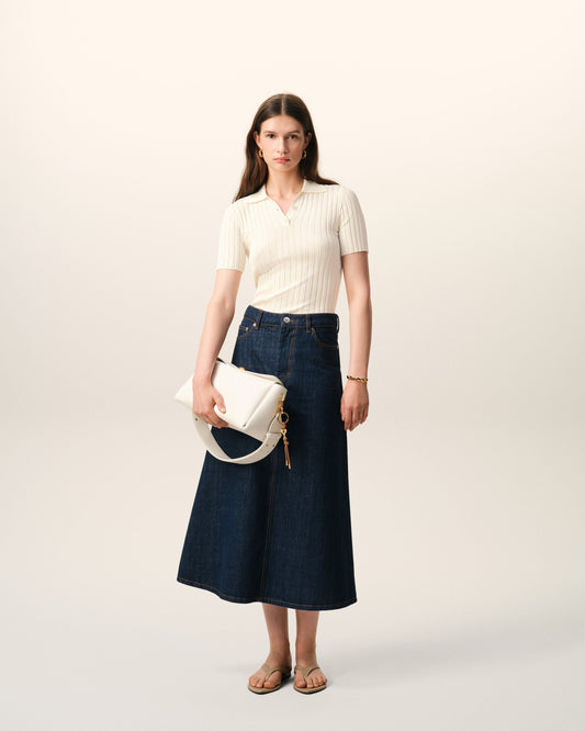 White Knit Short Sleeves Polo