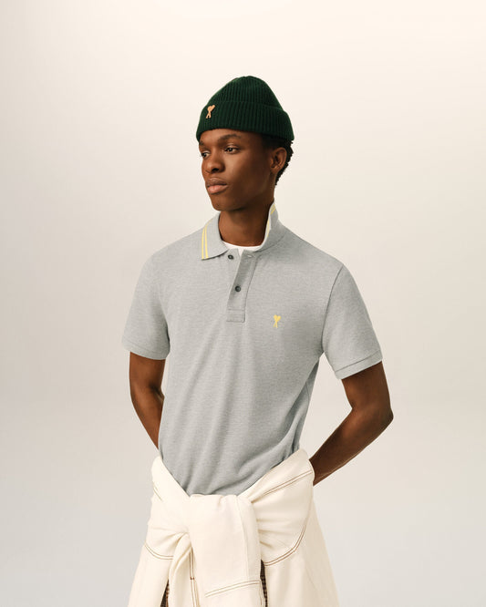 Grey Cotton Ami De Coeur Polo