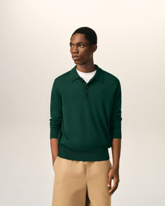 Green wool polo with Ami de Coeur