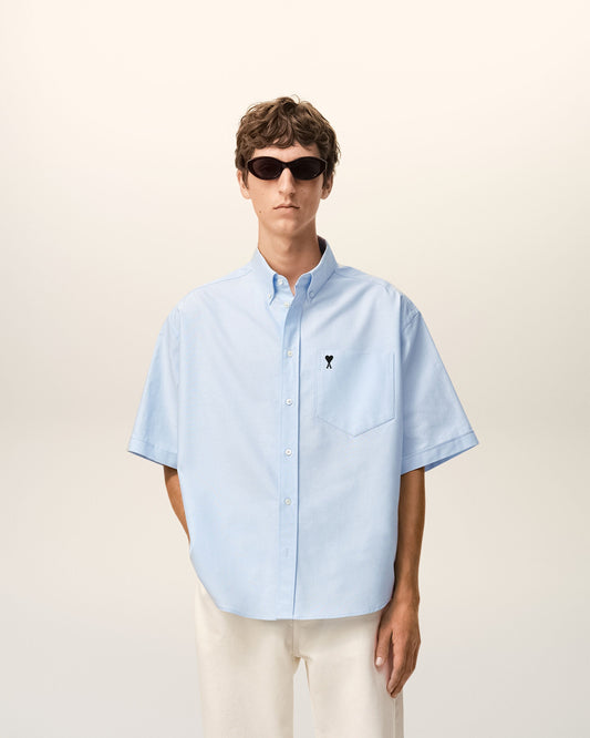 Blue Cotton Boxy Embroidered Ami De Coeur