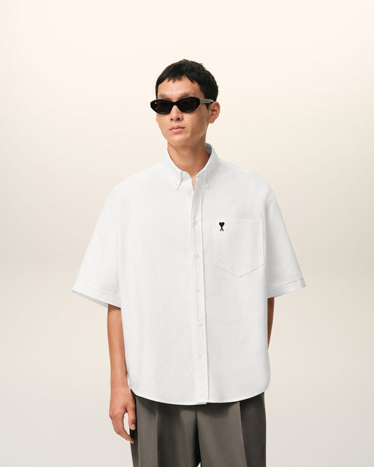 White Cotton Boxy Embroidered Ami De Coeur