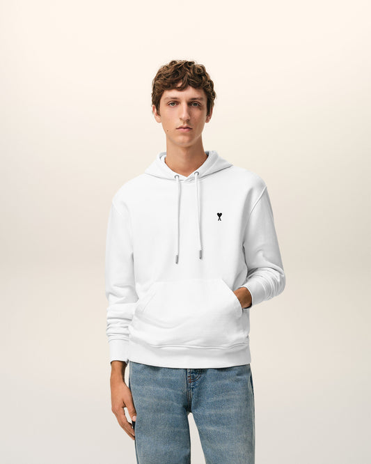 White Cotton Ami De Coeur Hoodie