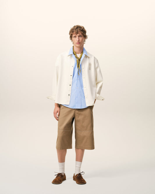 White Cotton Knitted Ami De Coeur Overshirt