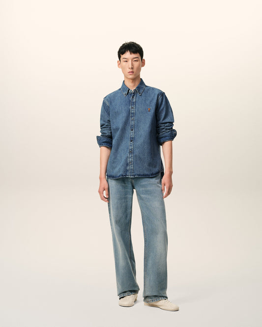 Blue Denim Cotton Ami De Coeur Shirt