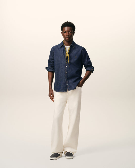 Blue Denim Cotton Ami De Coeur Shirt