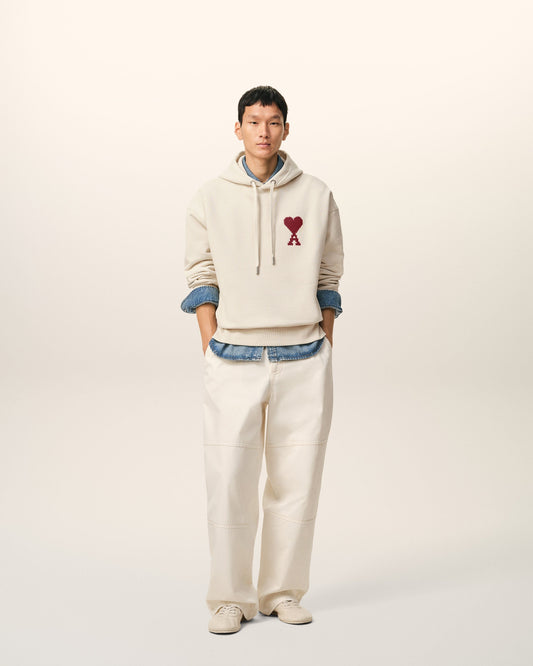 White Cotton Ami De Coeur Hoodie