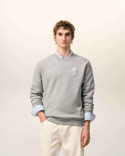 Grey Cotton Knitted Ami De Coeur Sweatshirt