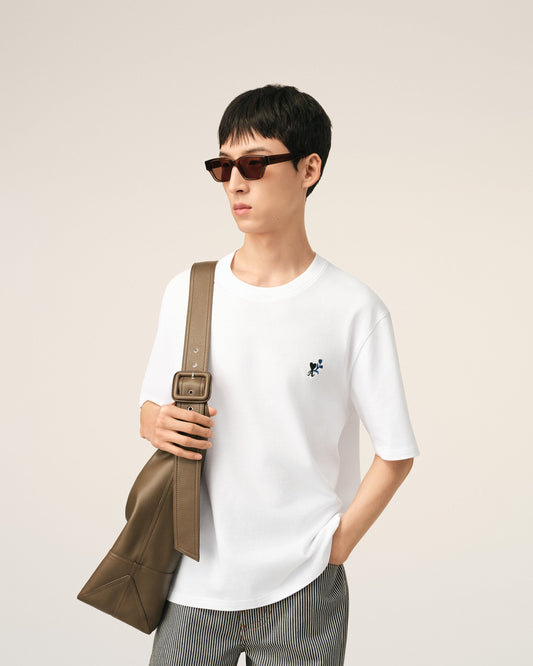 White cotton t-shirt with Ami de Coeur tulip